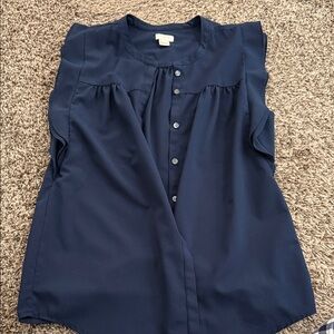 J. Crew Factory Navy Sleeveless Blouse
